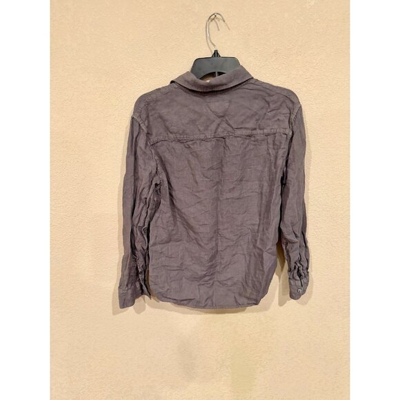 Abercrombie & Fitch Linen Collection Button Up Shirt XS Gray Long Sleeve - Picture 6 of 7